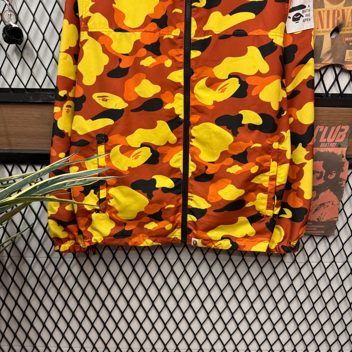 베이프 리버시블 퍼스트 카모 후드 집업 바람막이 레드 오렌지 상품이미지6
