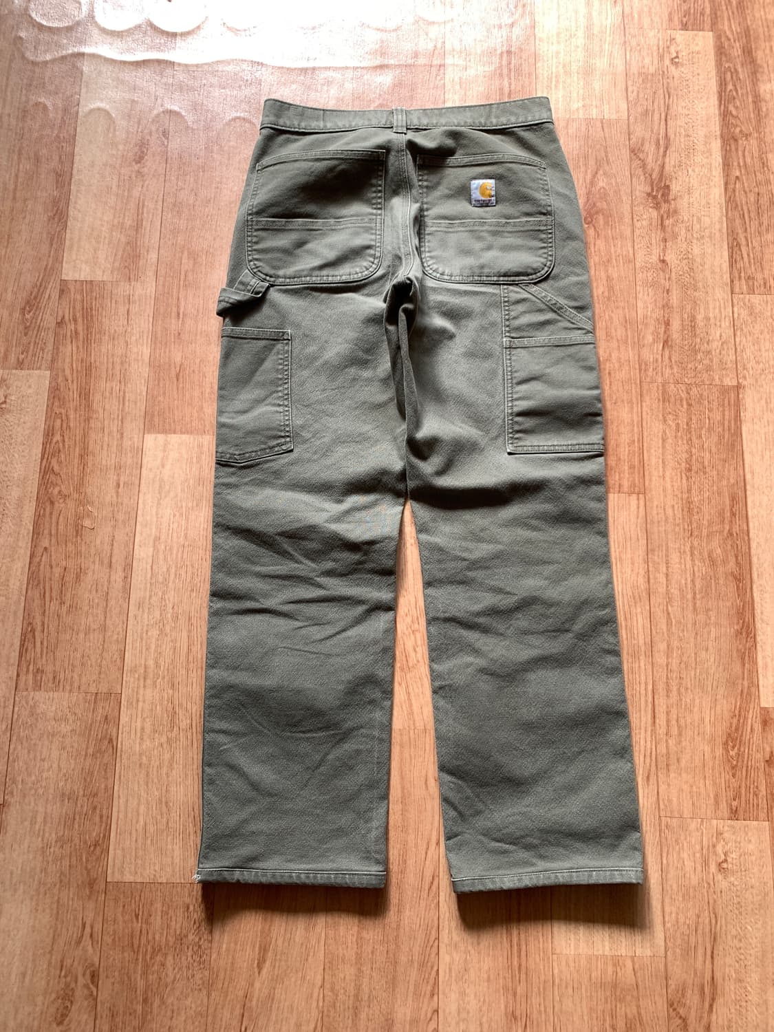 칼하트 릴렉스드핏 카펜터 팬츠 올리브 30x32 상품이미지3