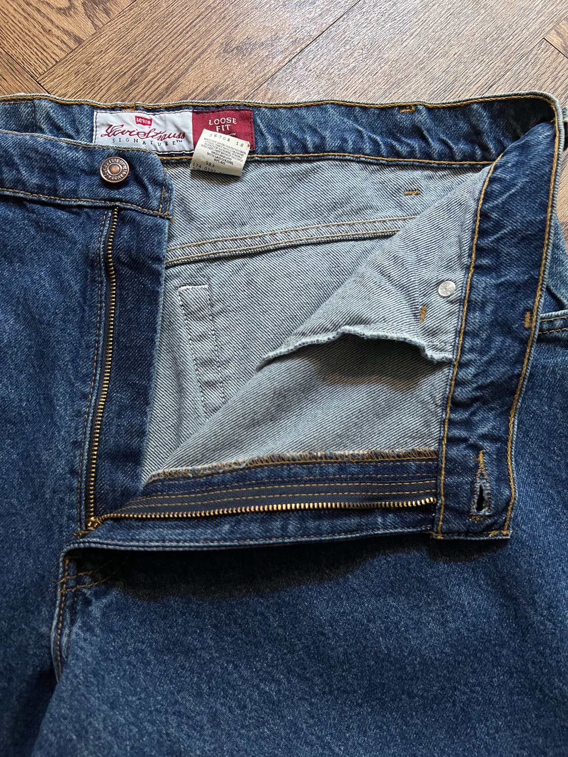 [38]90's 리바이스 시그니처 USA 545 루즈 배기핏 데님 팬츠 상품이미지3