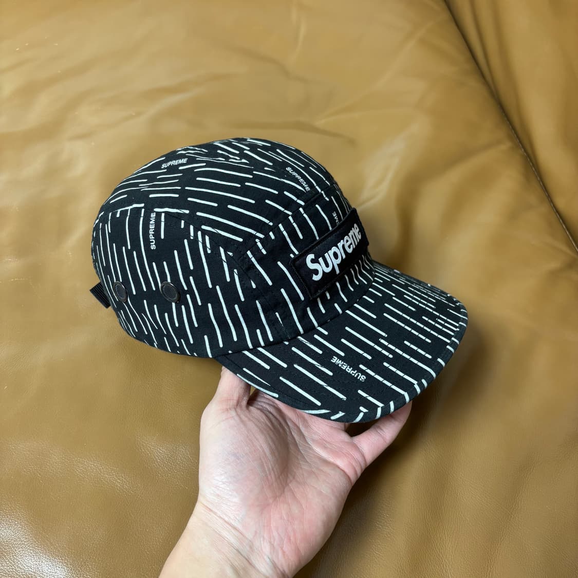 슈프림 캠프캡 모자 박스로고 밀리터리 블랙 상품이미지3