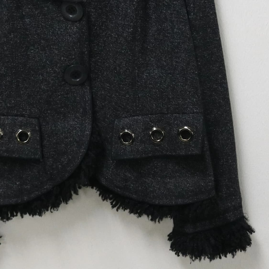 EIKO KONDO 퍼 카라 울 혼방 트위트 자켓 61748 상품이미지4