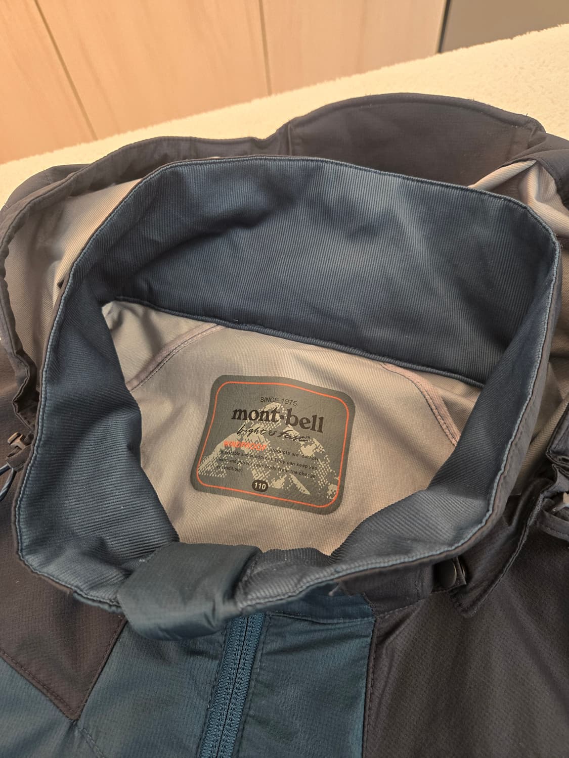 몽벨 바람막이 후드 자켓 블루 110 상품이미지5