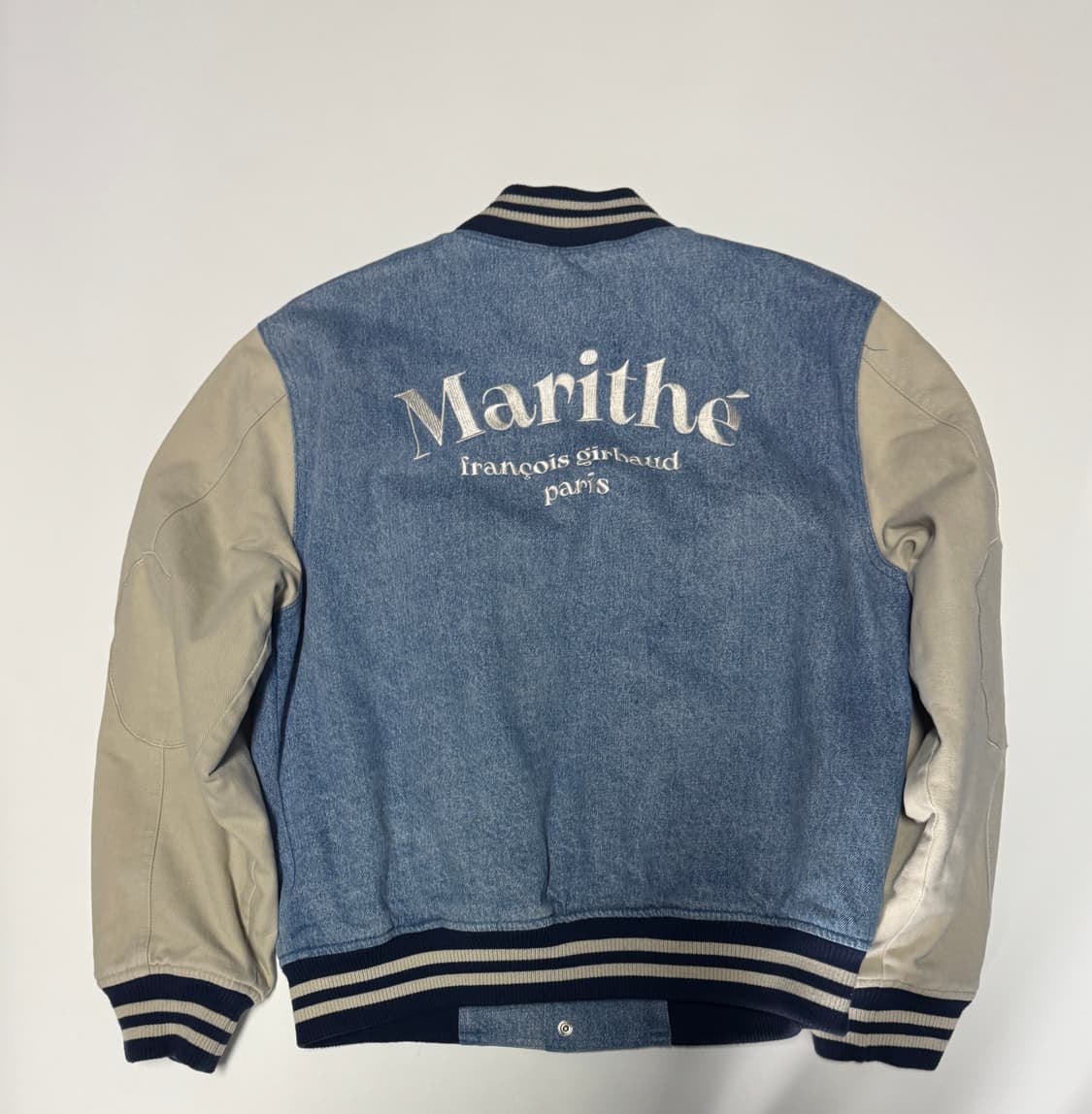 공용!! 마리떼 프랑소와 저버 x 뉴에라 데님 바시티 자켓 M 상품이미지2