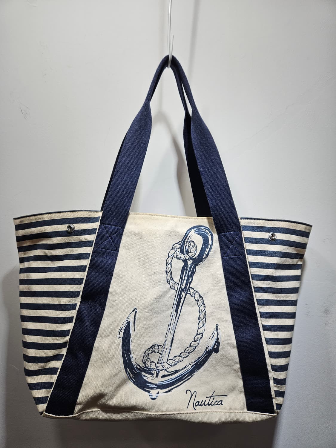 노티카 캔버스 숄더 스트라이프 토드백 상품이미지2