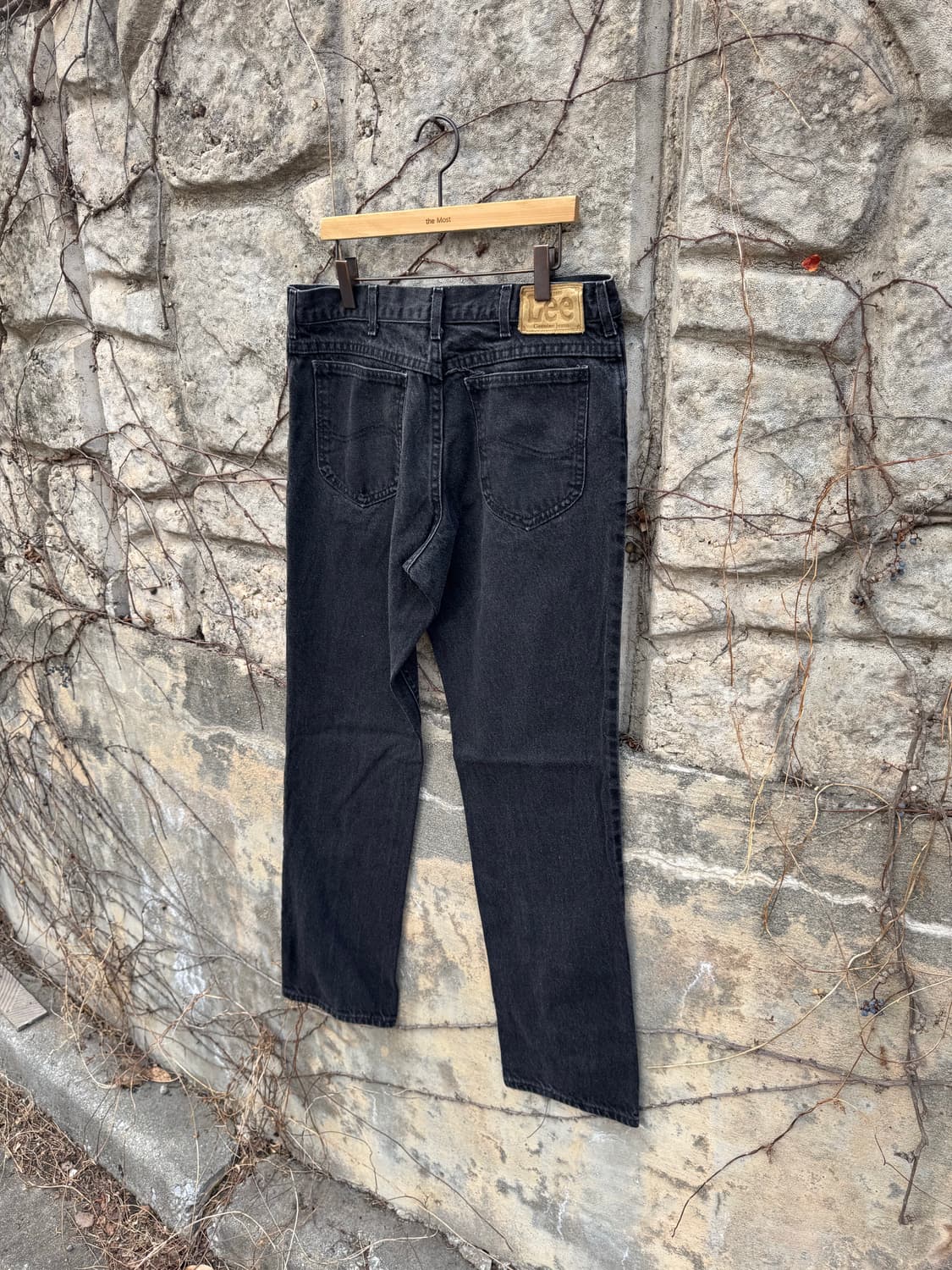 90s lee 빈티지 200 레귤러 스트레이트핏 블랙 데님 팬츠 블랙진 상품이미지4