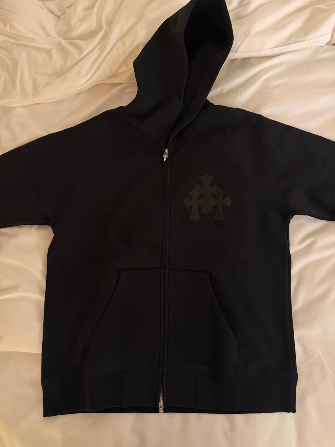 크롬하츠 세메터리 크로스 레더 후드집업 L 새상품 상품이미지2