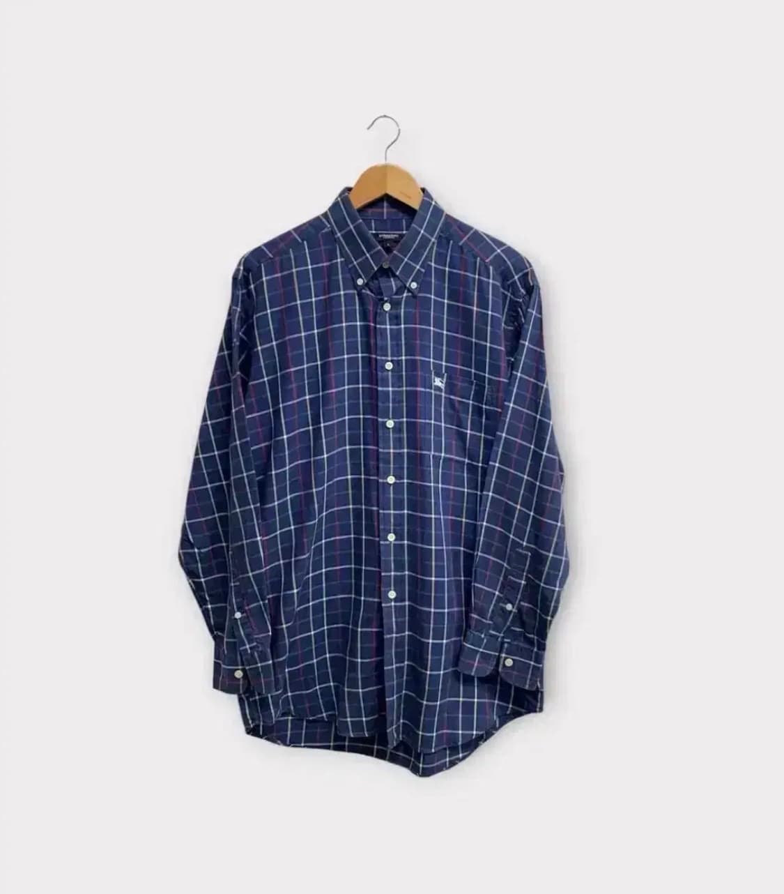 버버리 네이비 체크 클래식 남방 L-XL 상품이미지1
