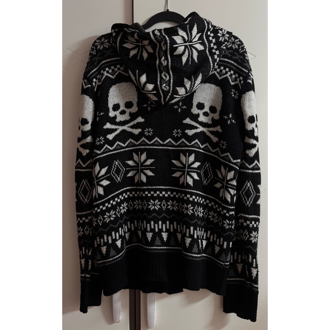 (택포) 스컬 니트 후드집업 상품이미지2