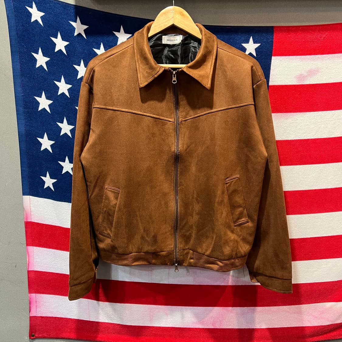 Beijiale 빈티지 스웨이드 자켓 브라운 상품이미지1