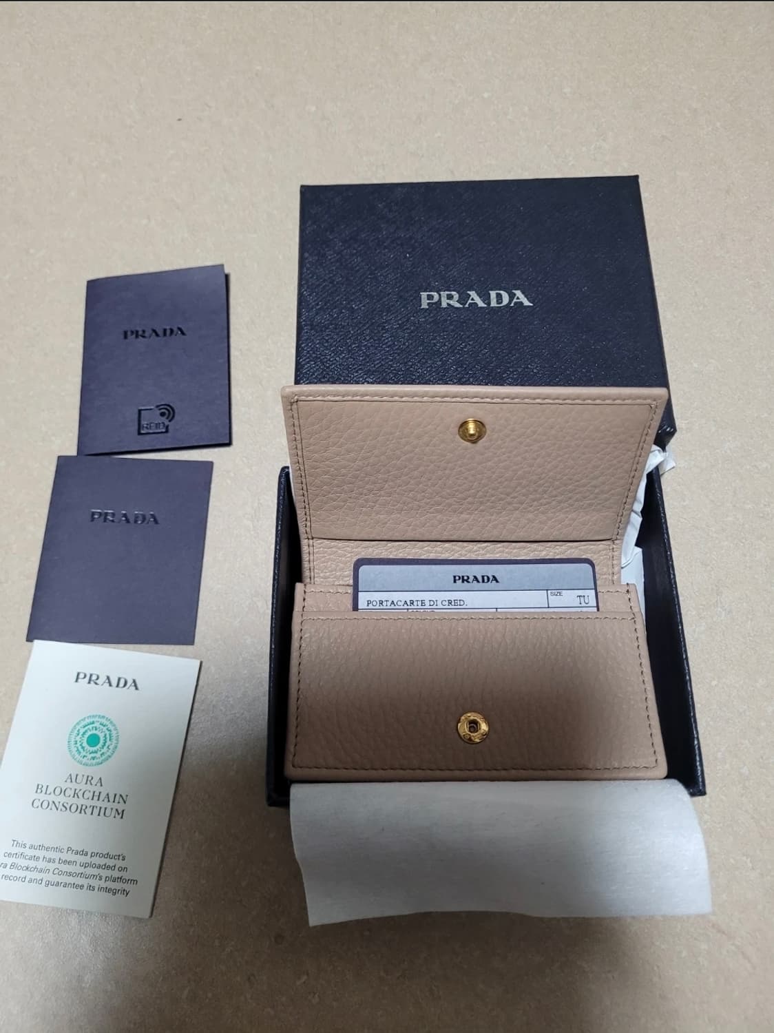 프라다 카드지갑 베이지(새상품) 상품이미지3