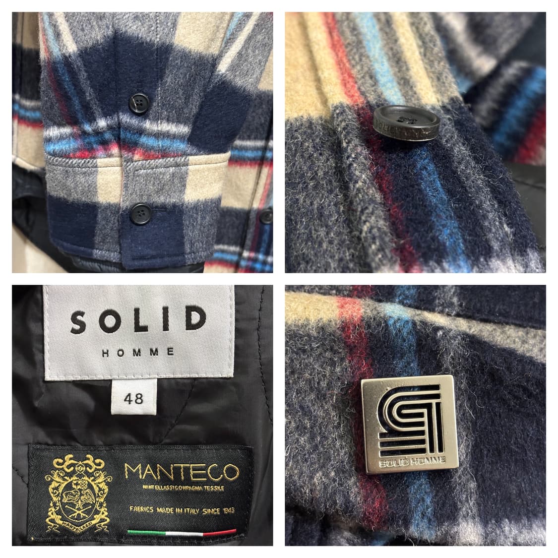 새상품급)솔리드옴므 울블렌드 퀼팅안감 오버핏 아우터셔츠자켓48 상품이미지8