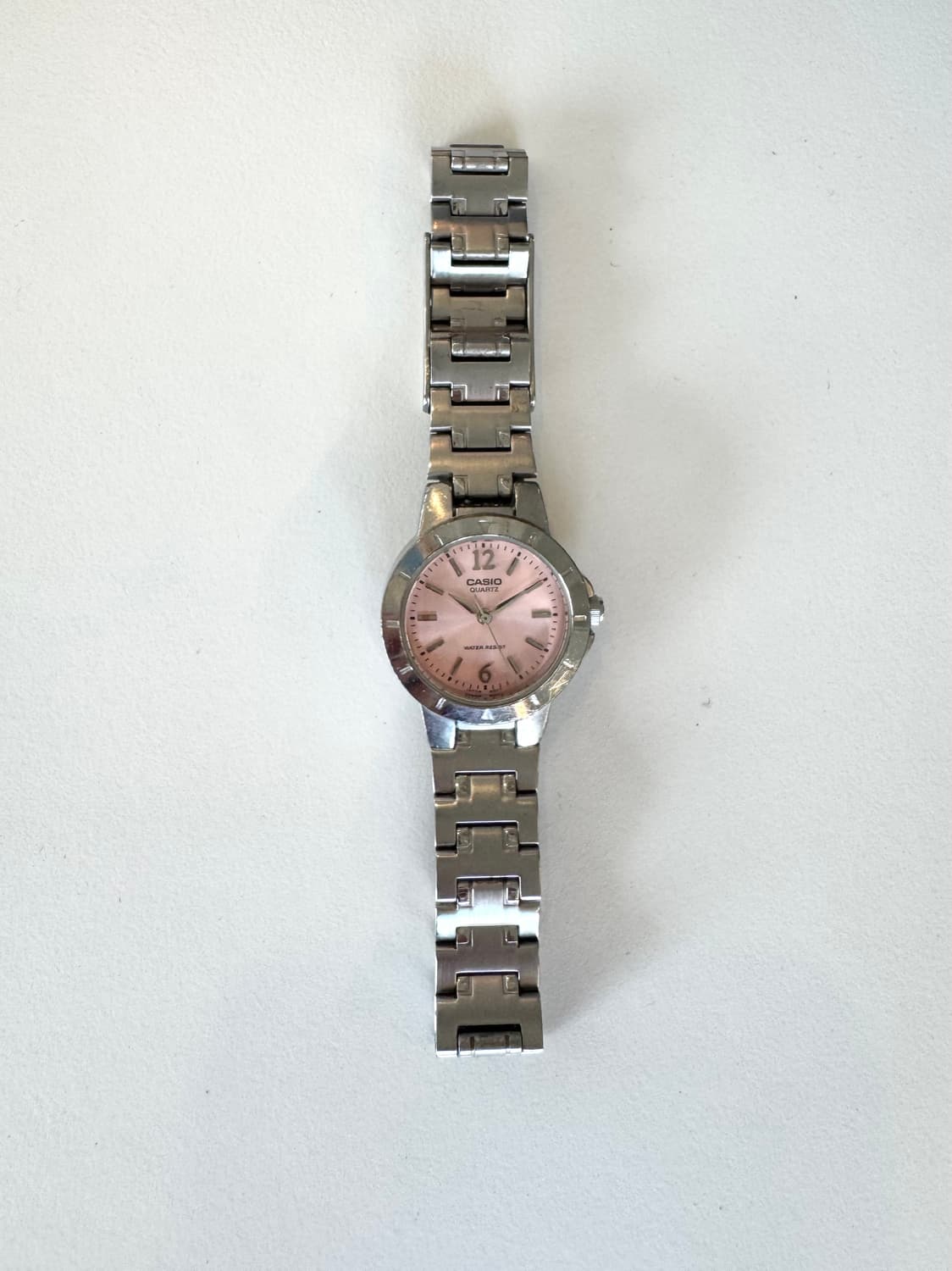 [빈티지] 카시오 핑크 선레이 다이얼 실버 메탈 시계 상품이미지5