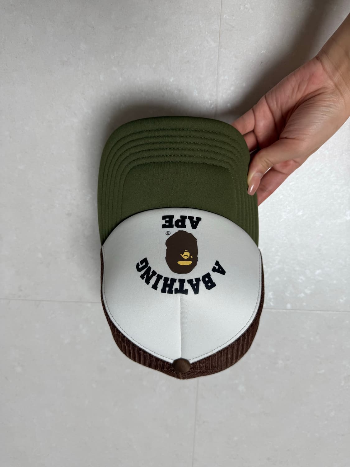 베이프 컬리지 메쉬캡 올리브 드랩 상품이미지4