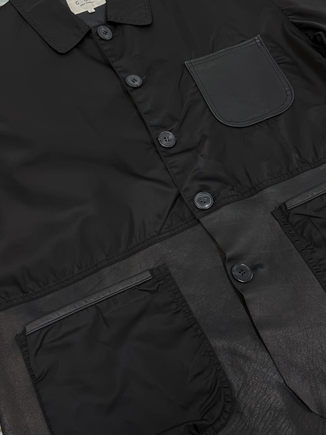 GGG 뿌르 옴므 90s 나일론 레더 자켓 상품이미지5