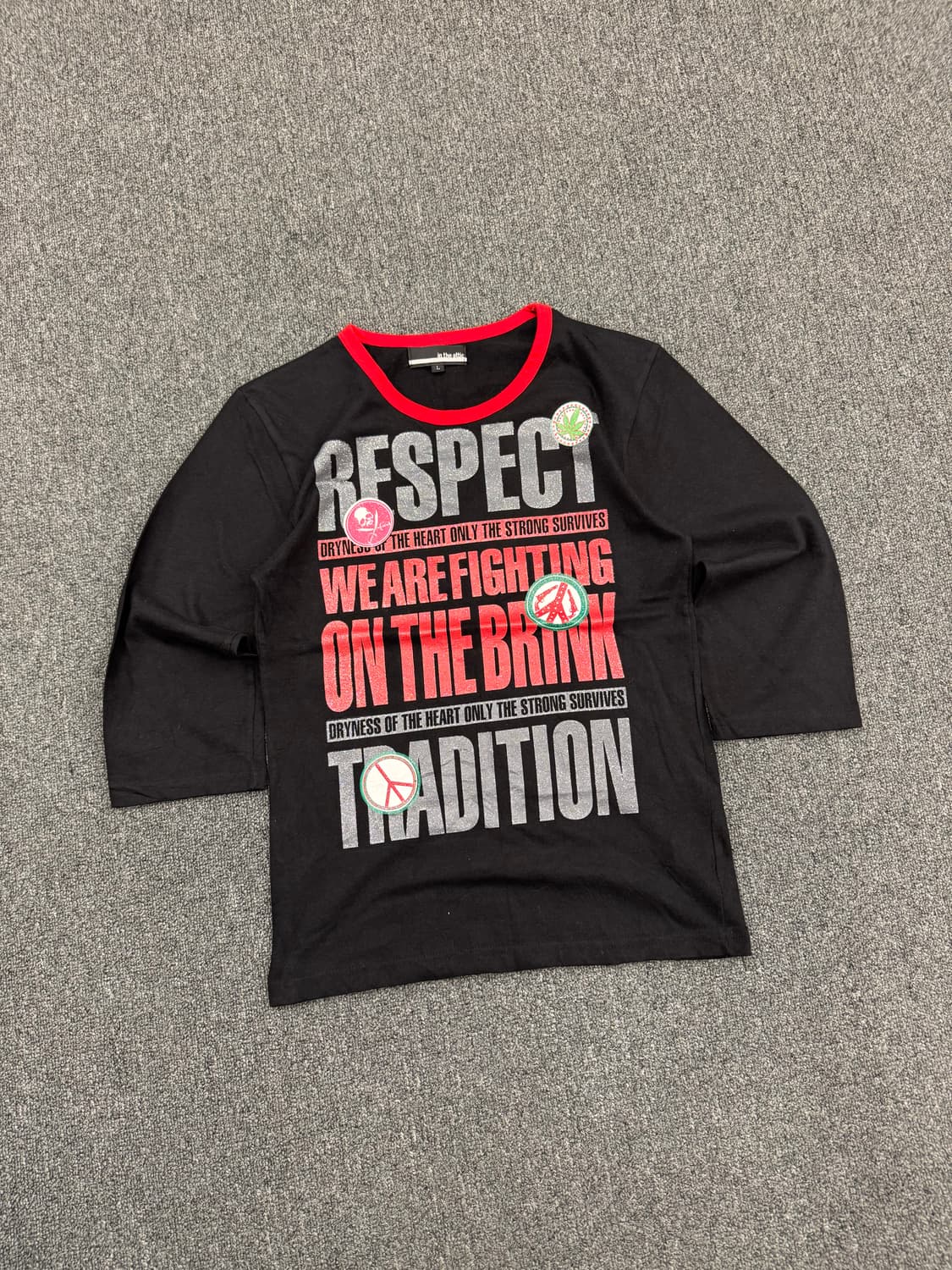 L)In The Attic 빈티지 프린팅 여성 칠부 티셔츠 상품이미지1