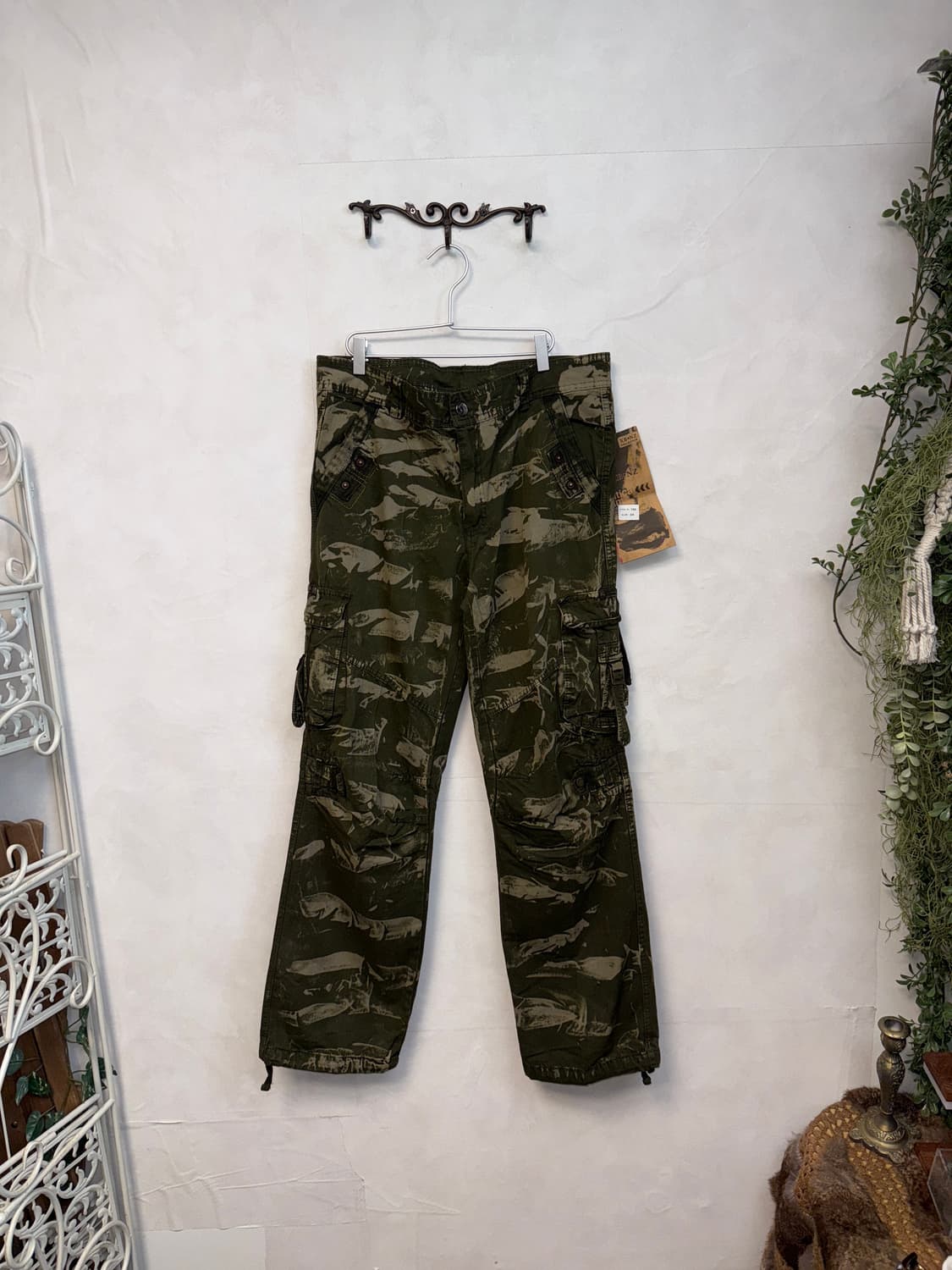 Washing khaki grunge pocket wide 카고팬츠 상품이미지1