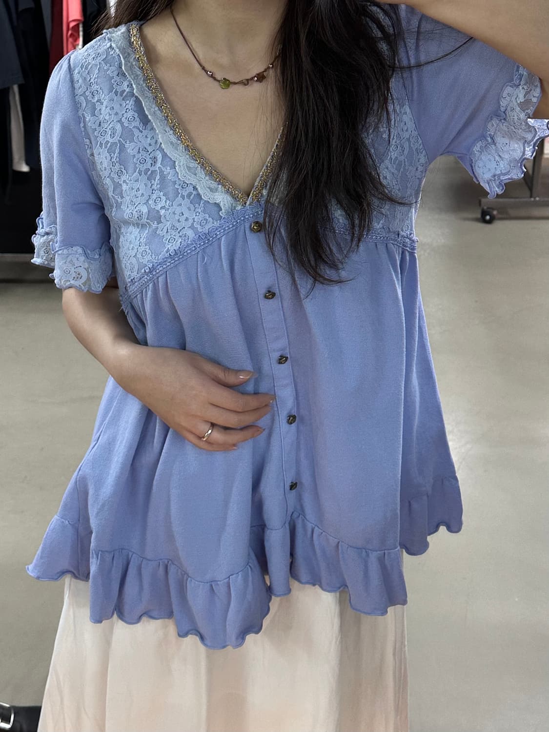 엑시즈팜 레이스 프릴반팔 상품이미지2