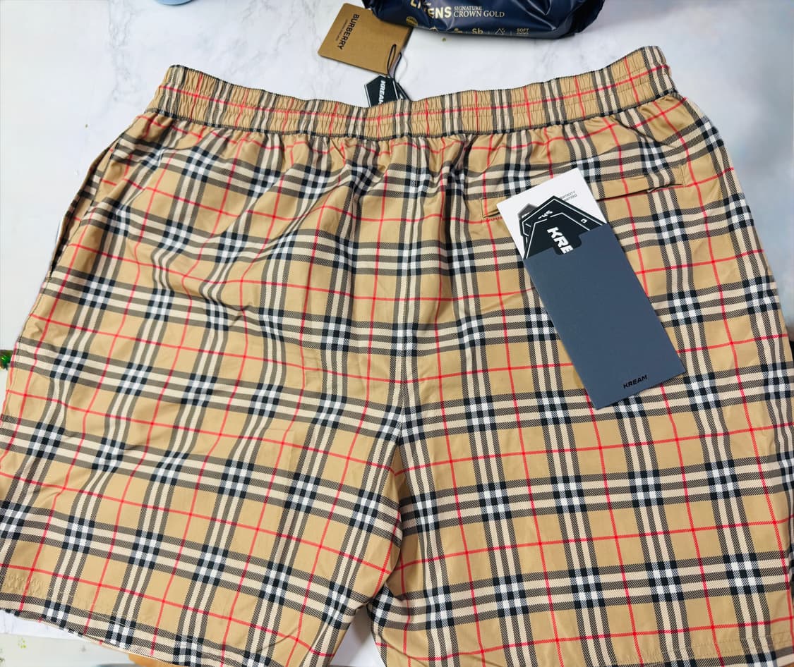 버버리 스몰 스케일 체크 드로우코드 스윔 쇼츠 아카이브 베이지 XXL 상품이미지3
