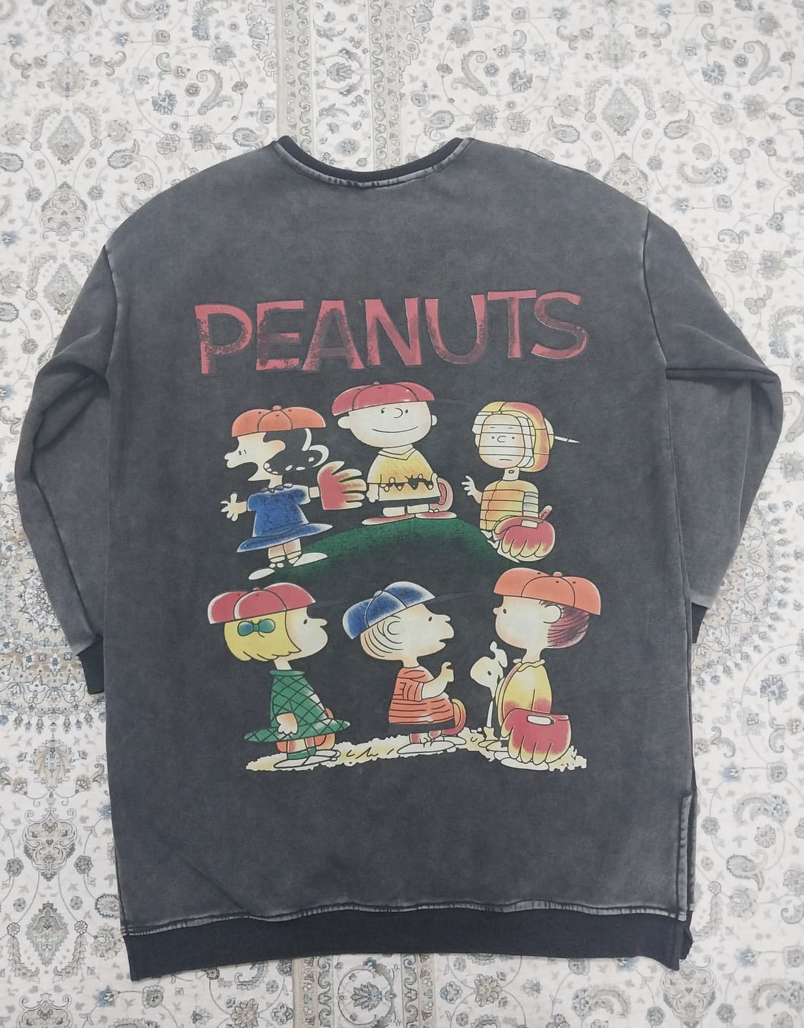 빈티지 피넛 워싱 포켓 롱 맨투맨  흑청 F 상품이미지2