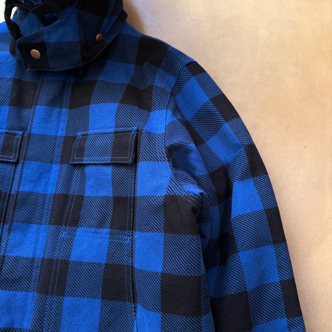 엑스라지 체크패턴 탈부착 후드파카 상품이미지3