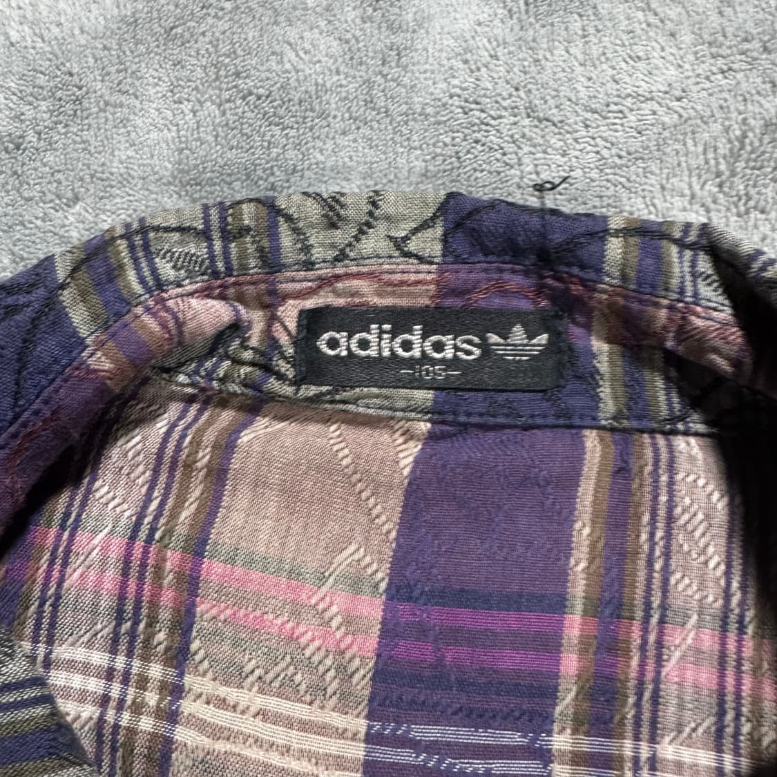 90s 아디다스 체크패턴 블루종 상품이미지5
