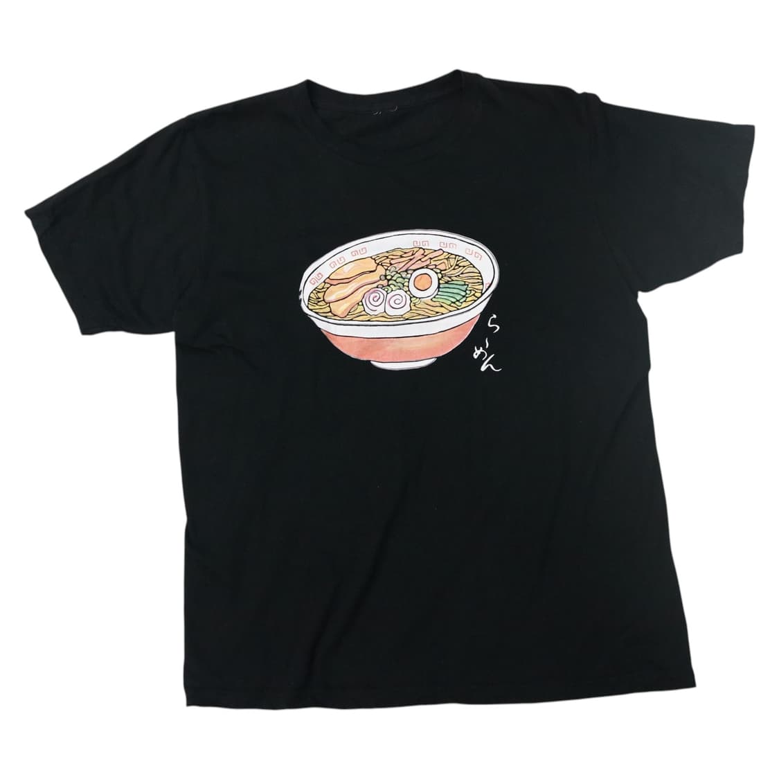 라멘 일러스트 그래픽 블랙 반팔 티셔츠 상품이미지1