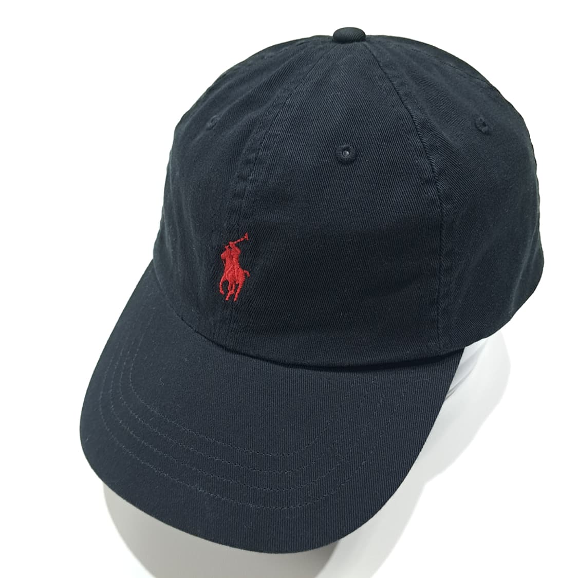 CL819 폴로 코튼 레드포니 블랙 볼캡 모자 상품이미지2