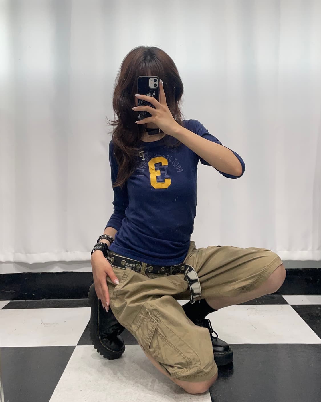 🎸네이비 패치 디테일 롱 슬리브🎸 상품이미지1