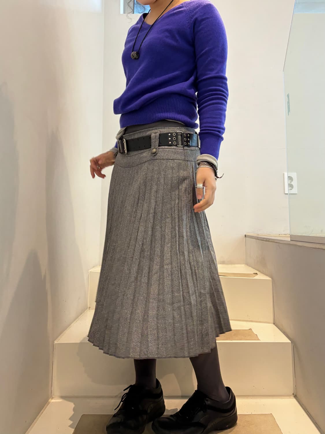 막스앤코 미디 플리츠 스커트 상품이미지2