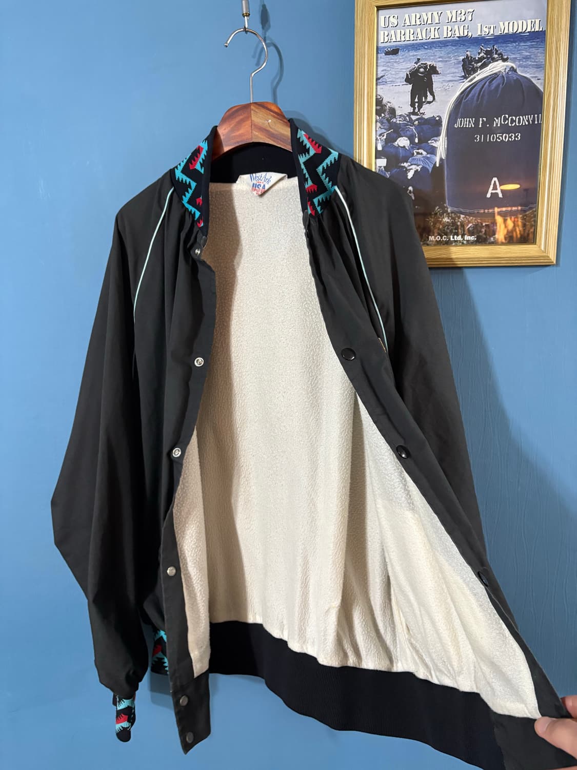 80‘s West Ark Aztec pattern varsity JK 상품이미지5