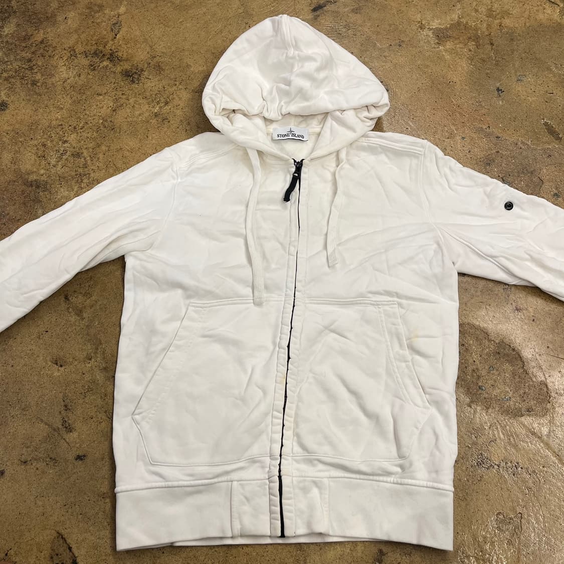 [정품/M] 스톤아일랜드 화이트 후드집업 b18 상품이미지3