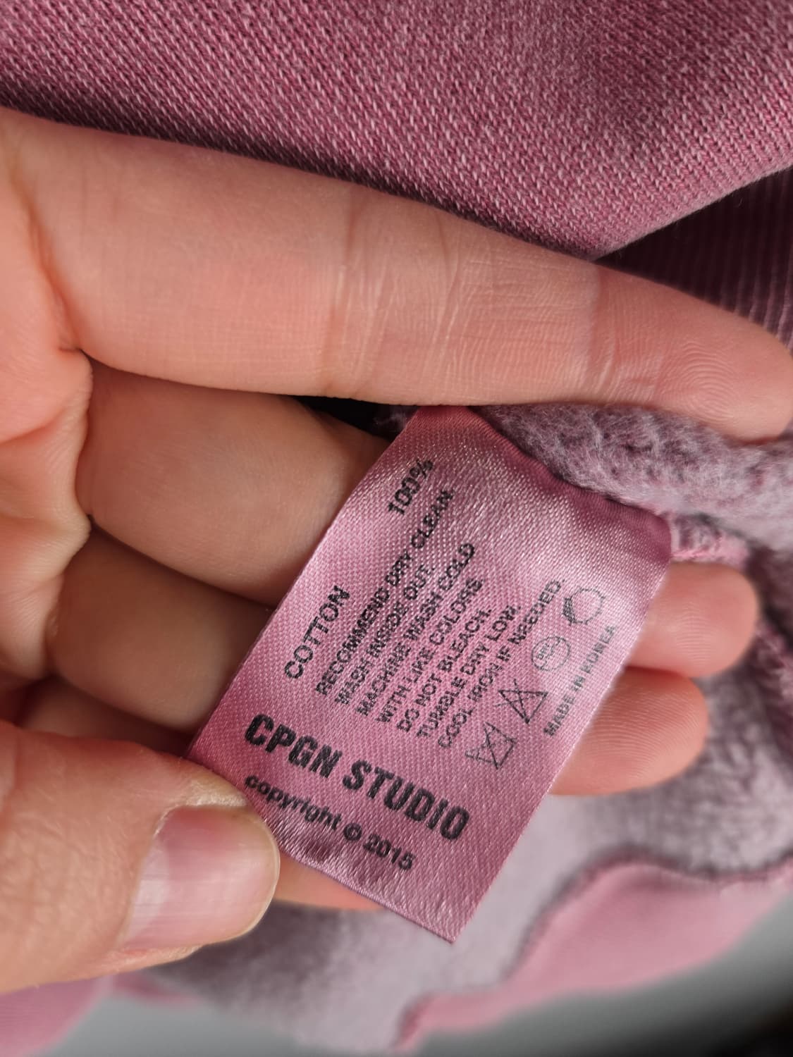 [무료배송]꼼파뇨 M 여성 기모 피그먼트 후드티 인디핑크 상품이미지9