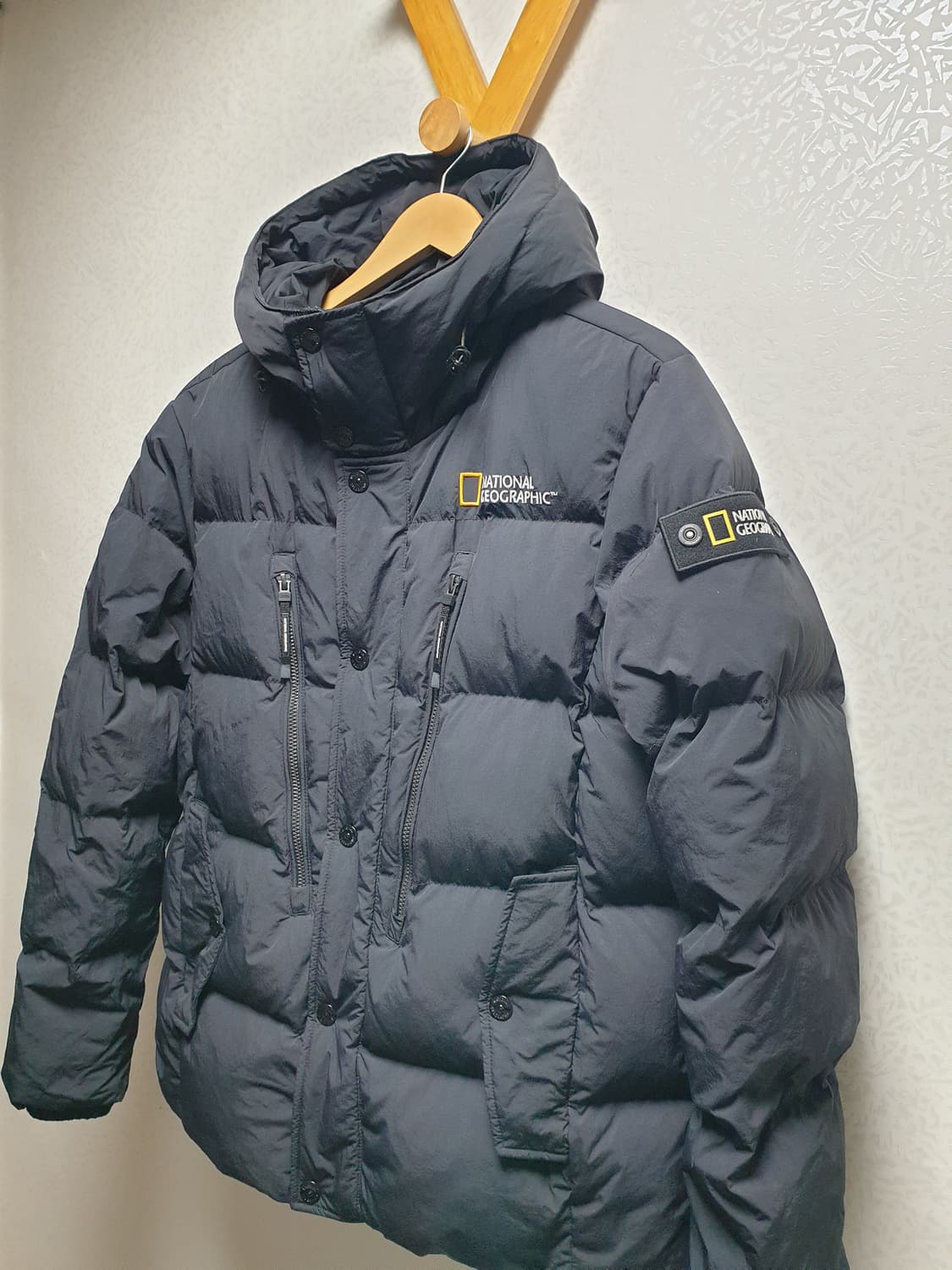 [남95] 내셔널지오그래픽 블랙 패딩 후디 상품이미지2