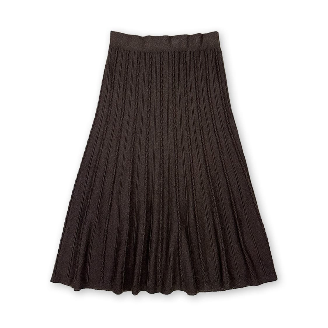 세로골 브라운 니트 스커트 상품이미지1