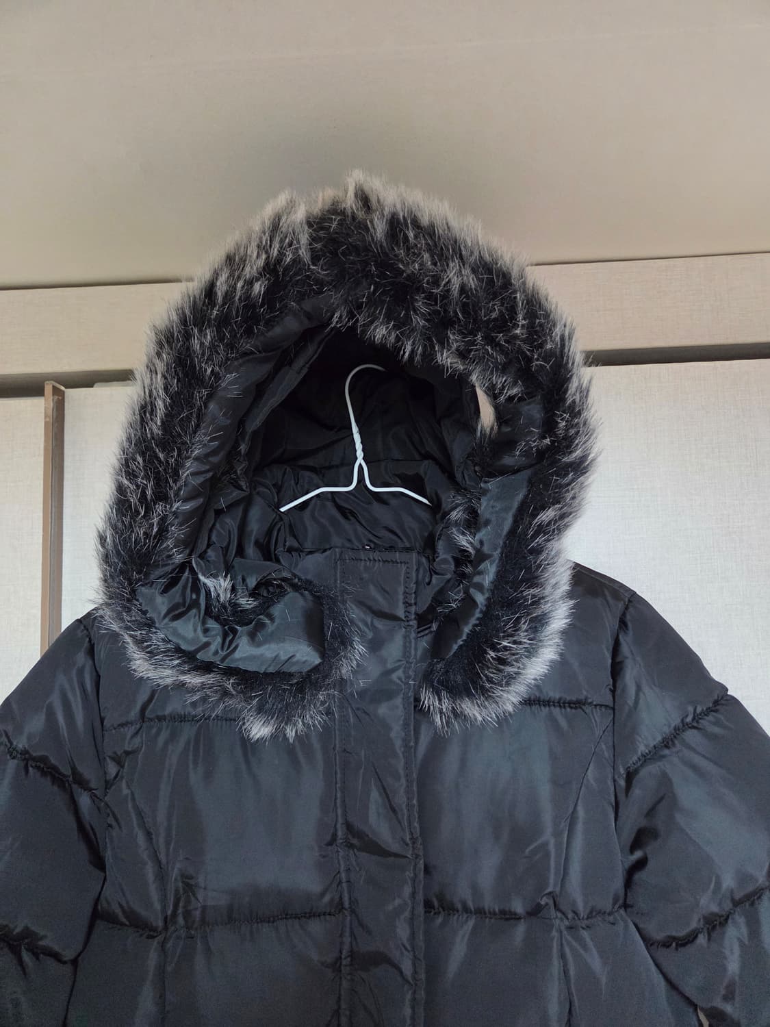 새상품]QUWEN 블랙 롱패딩 95 상품이미지2