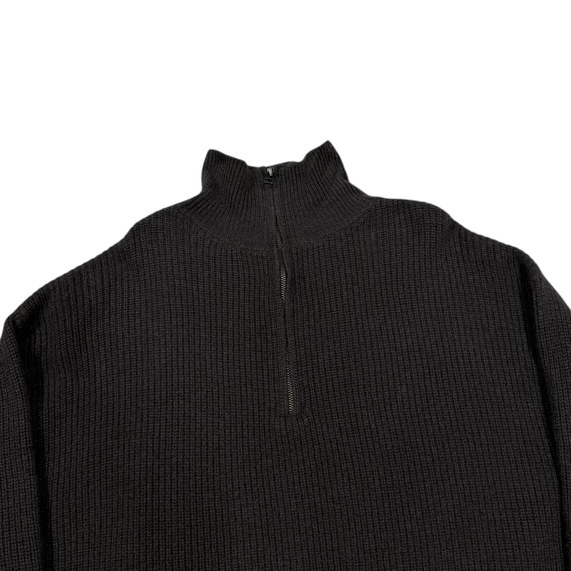 아트이프액츠 울 브라운 하프 반집업 니트 L 상품이미지2