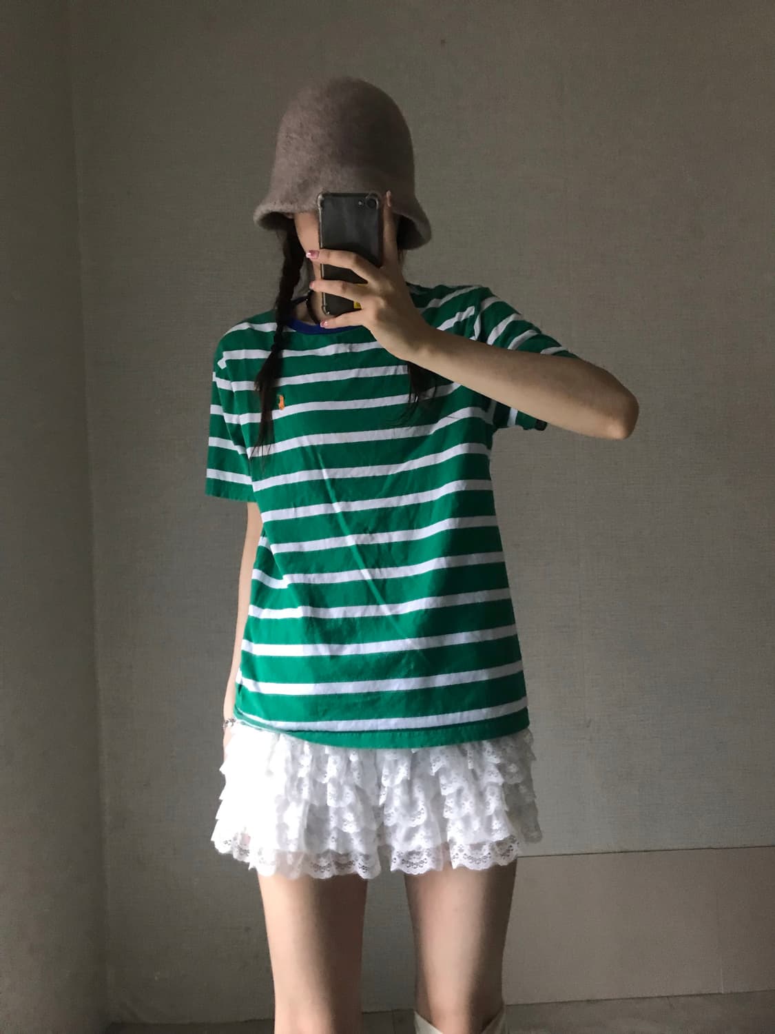 폴로 그린 스트라이프 반팔티셔츠 상품이미지4