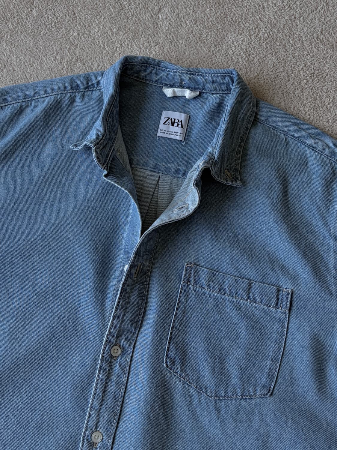 자라 데님 버튼다운 셔츠 상품이미지1