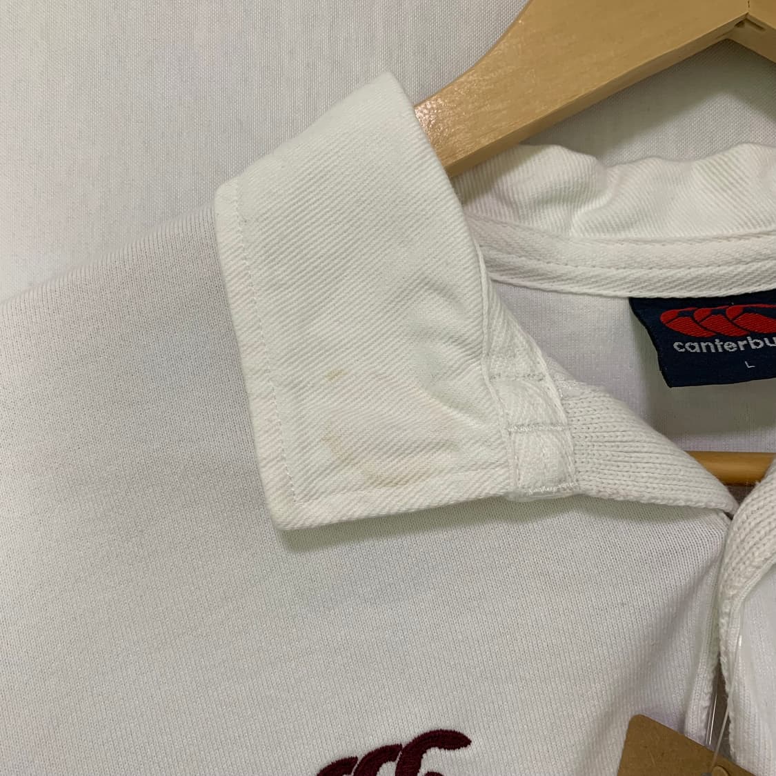 Canterbury 캔터베리 패치 반팔 카라티 화이트 폴로티 L 남녀공용 상품이미지7