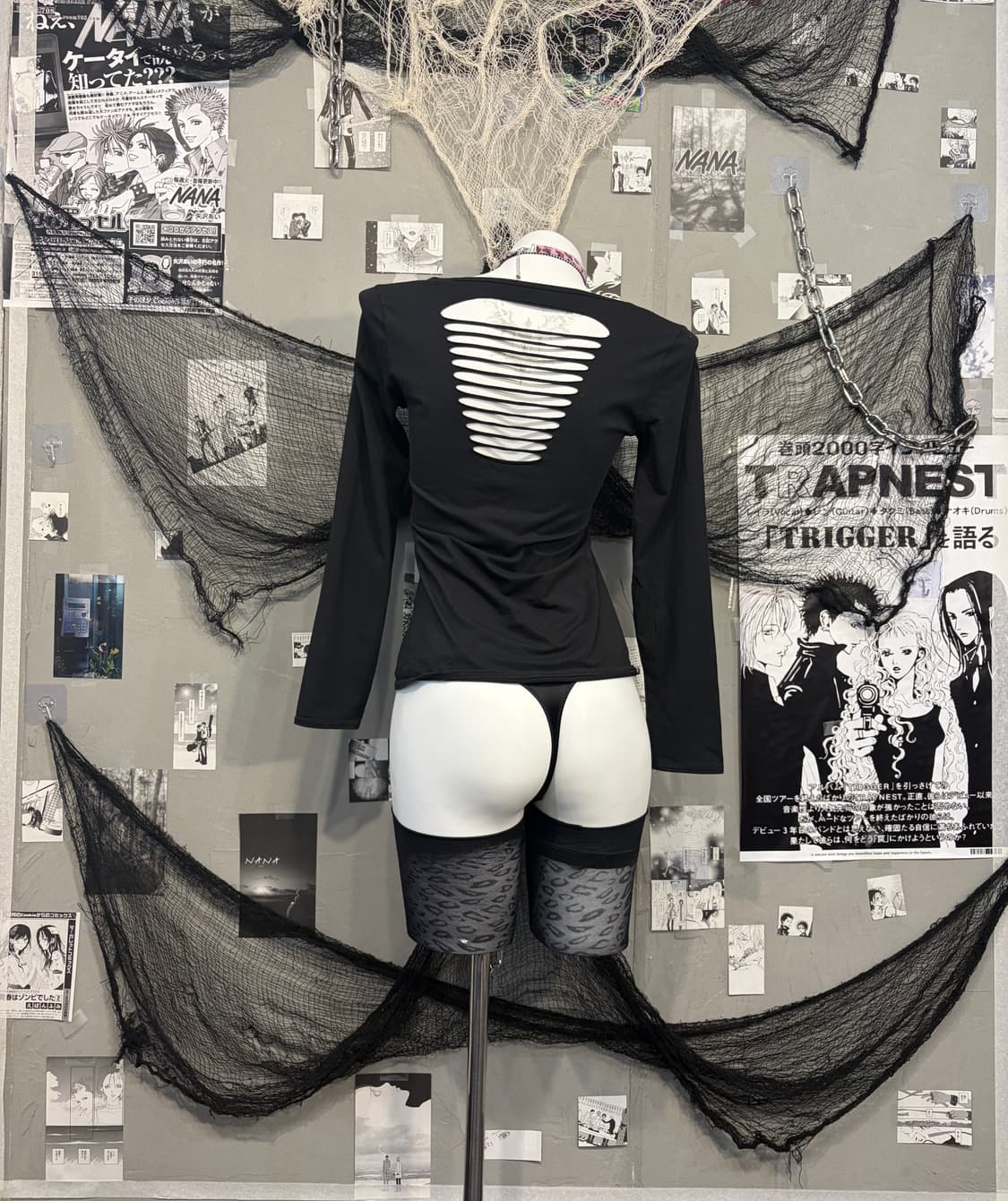 Y2K cubic cross Cut-out back longsleeve 상품이미지2