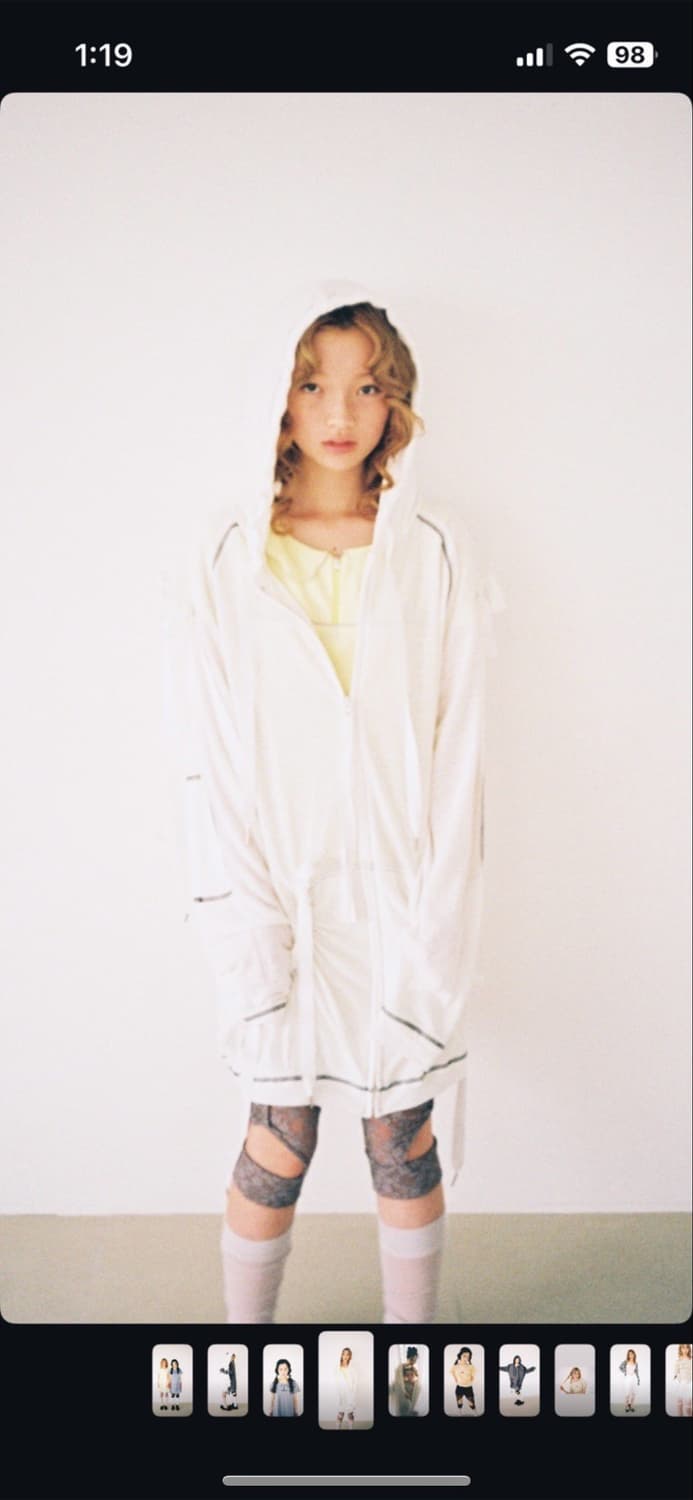 샵페어리 ribbon maxi linen hood 후드 집업 맨투맨 상품이미지2