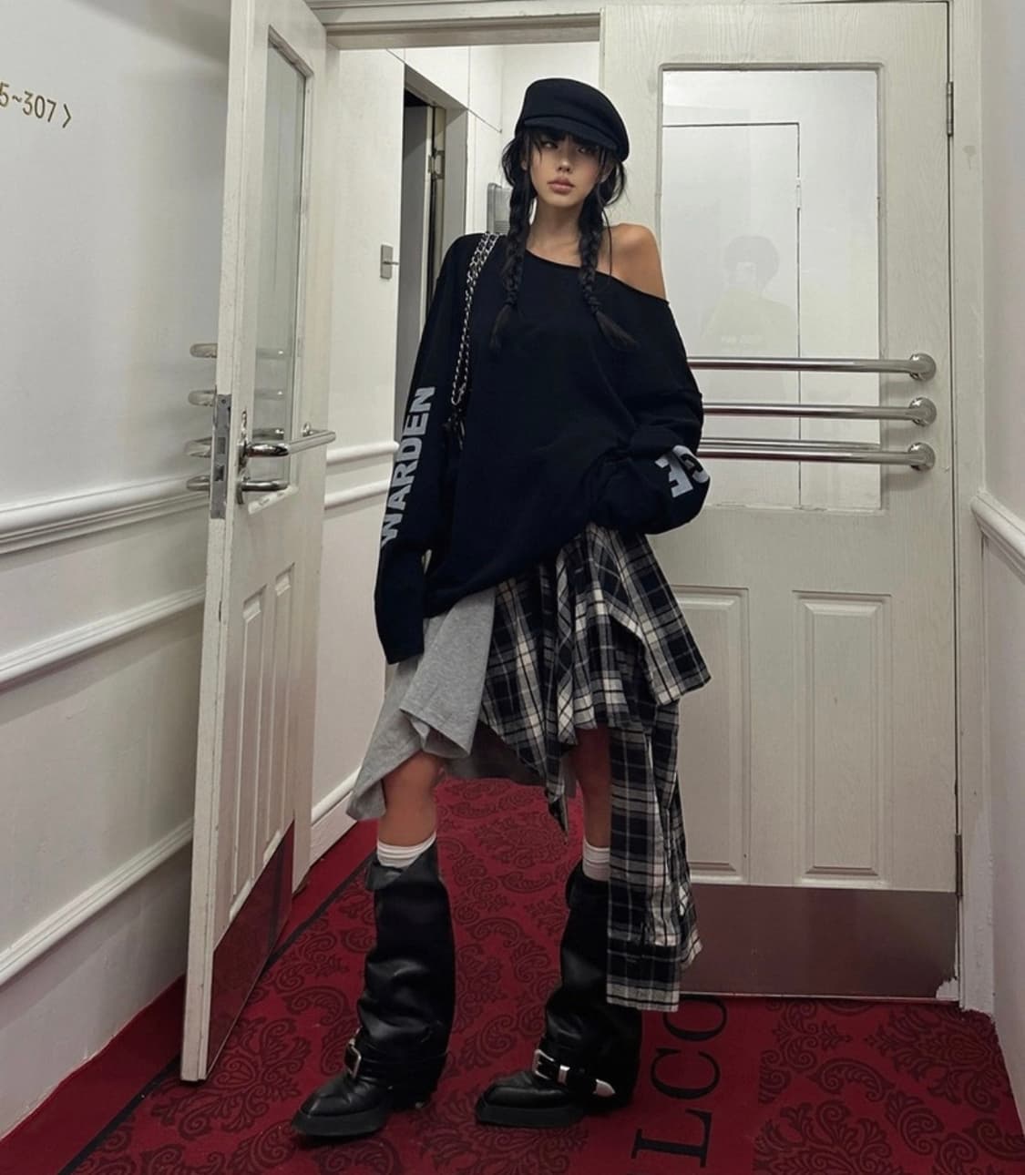 check layered skirt 상품이미지2