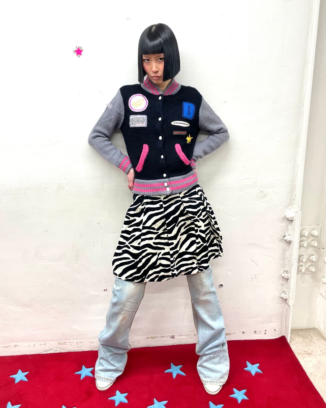 Retro pink knit zip-up  상품이미지5