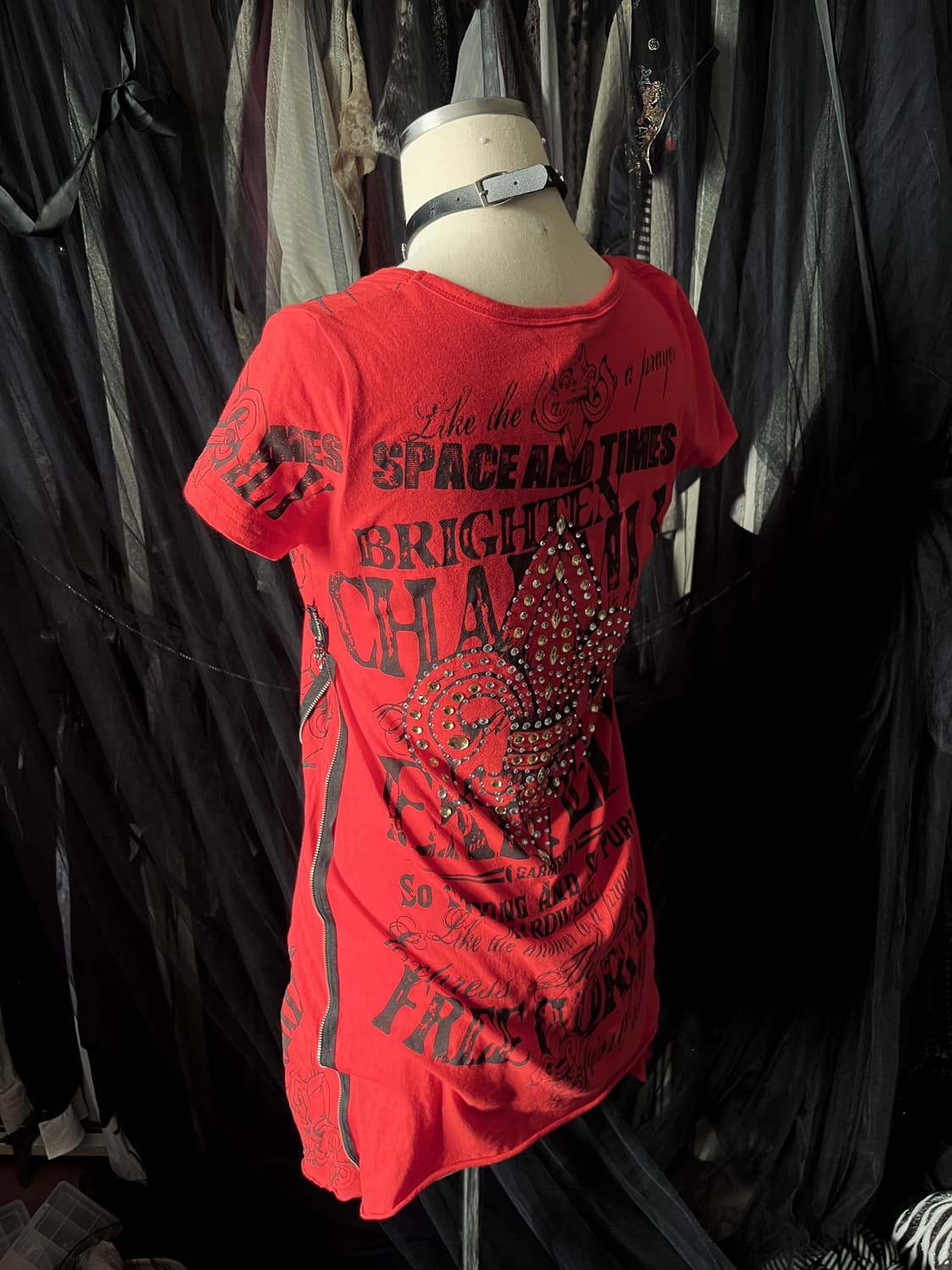 글리츠 Glitz 지퍼 디테일 펑크 반팔 티 상품이미지6