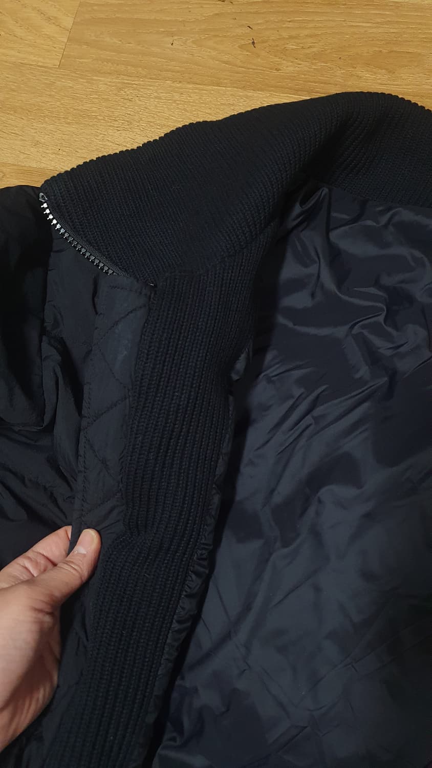 여성 니트배색  크롭경량점퍼 M 상품이미지3