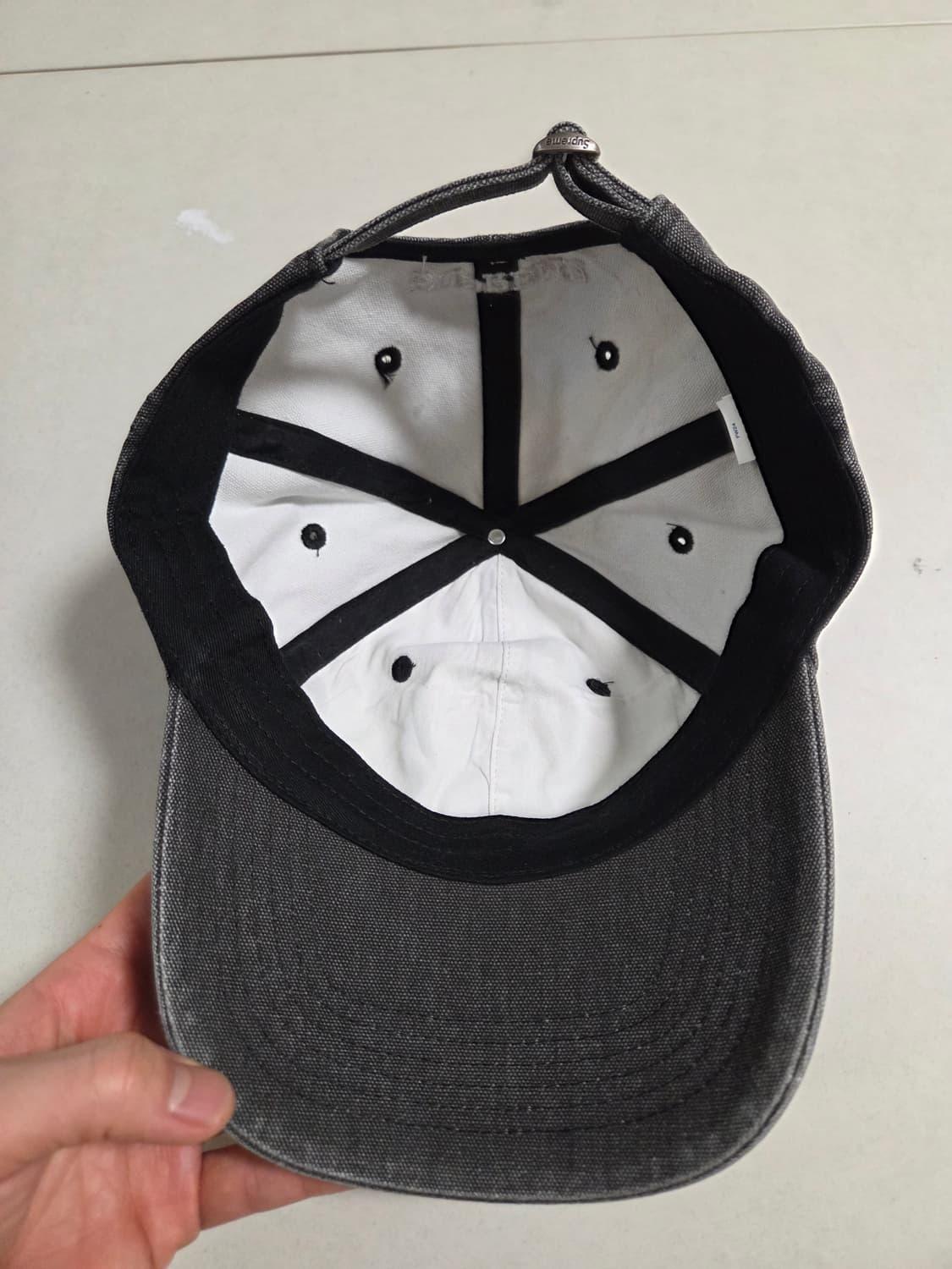 슈프림 S로고 6패널 피그먼트 볼캡 블랙 상품이미지2