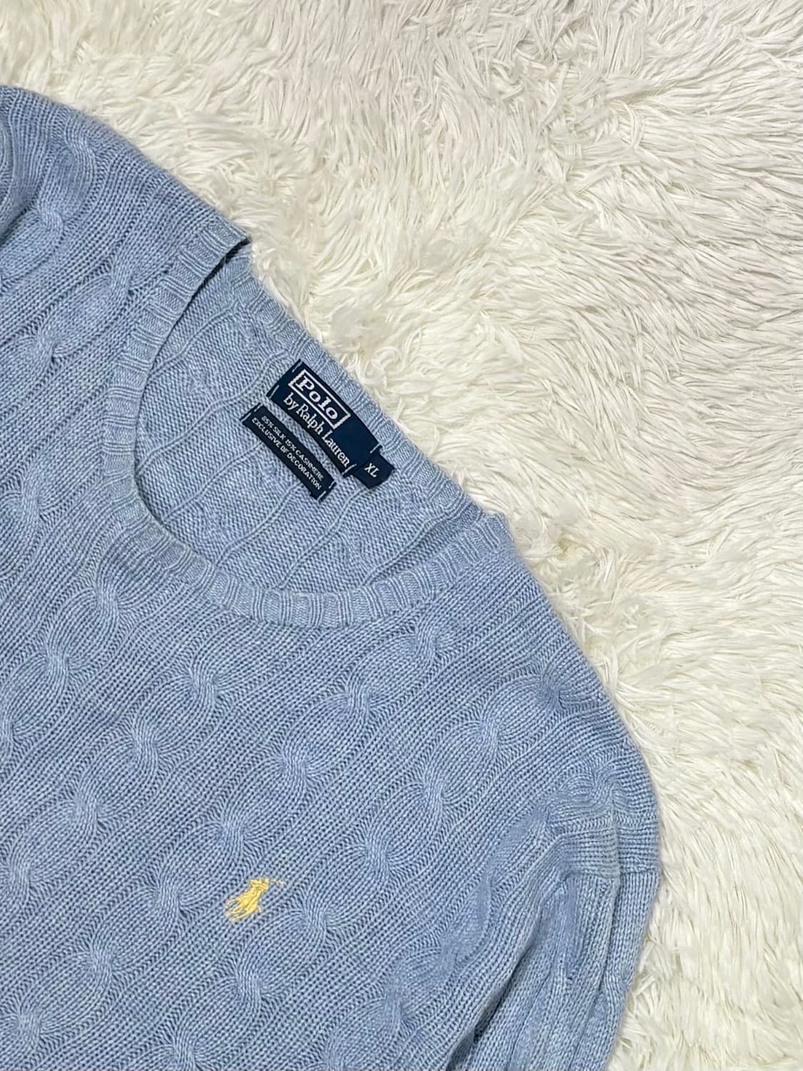 폴로랄프로렌 레몬포니 베이비블루 케이블 니트 상품이미지4