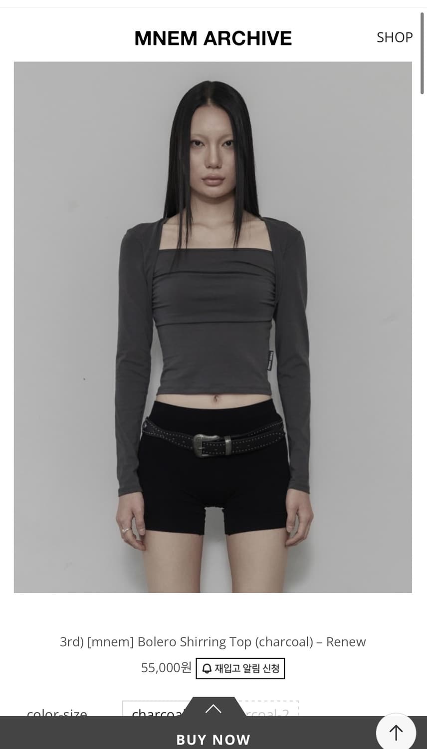 므넴 볼레로 셔링 탑 상품이미지1