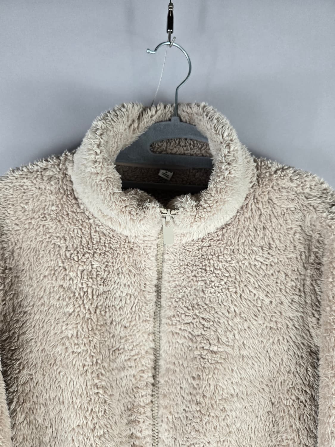 [무료배송]유니클로 M 여성 보아털 후리스 플리스 자켓 베이지 상품이미지2