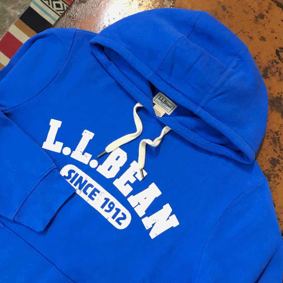 엘엘빈 60/40 알파벳 프린팅 블루 기모 후디 남성 105 사이즈  상품이미지3